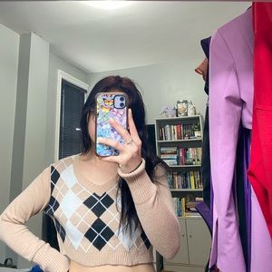 Argyle Pattern Long Sleeve